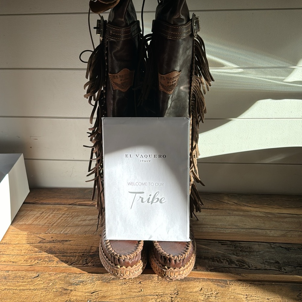 EL VAQUERO chestnut 🤎 BNIB Moccasin Boots Size 37 - Picture 10 of 16